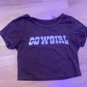 Cute brown cowgirl crop top